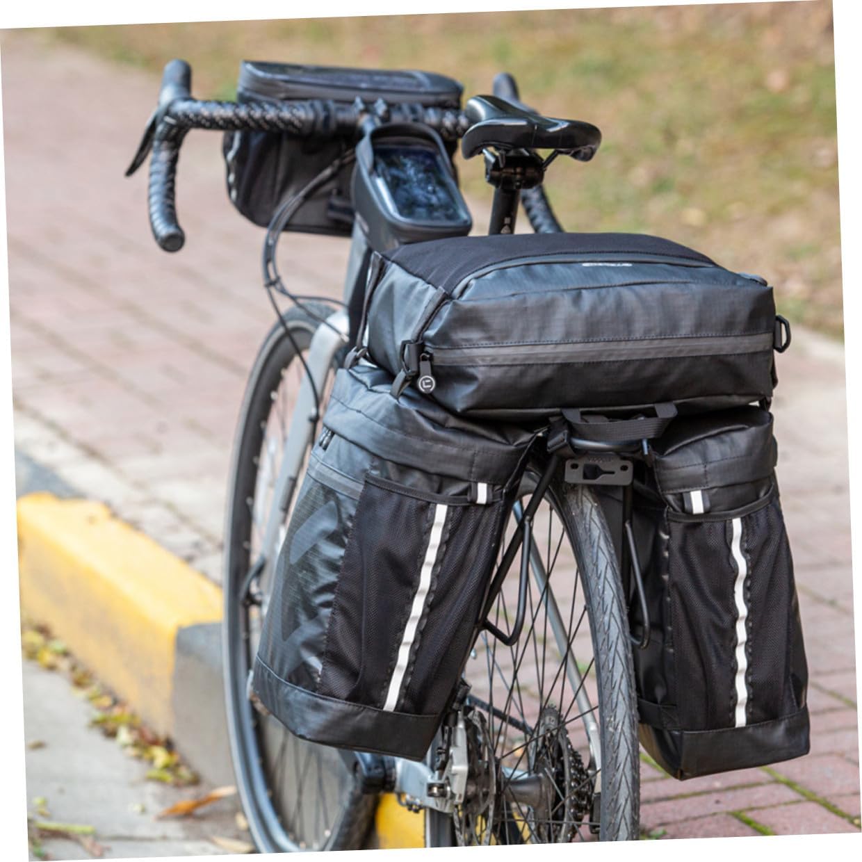 Milisten Waterproof 50l Bike Rear Rack Bag and Bicycle Saddle Pannier with Rain Cover for Long-distance Cycling and Mountain Bike Travel