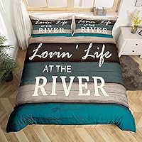 Vista 8 de Castle Fairy Funda de edredón de geometría moderna, tamaño Queen, funda de edredón verde y azul con 2 fundas de almohada para adolescentes