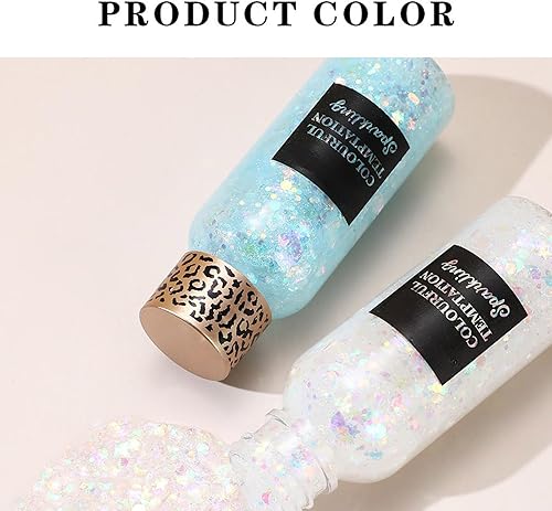 Body Glitter Gel Face Glitter Sequins Liquid Eyeshadow Makeup Face and Body Festival Glitter Makeup (05)(10)