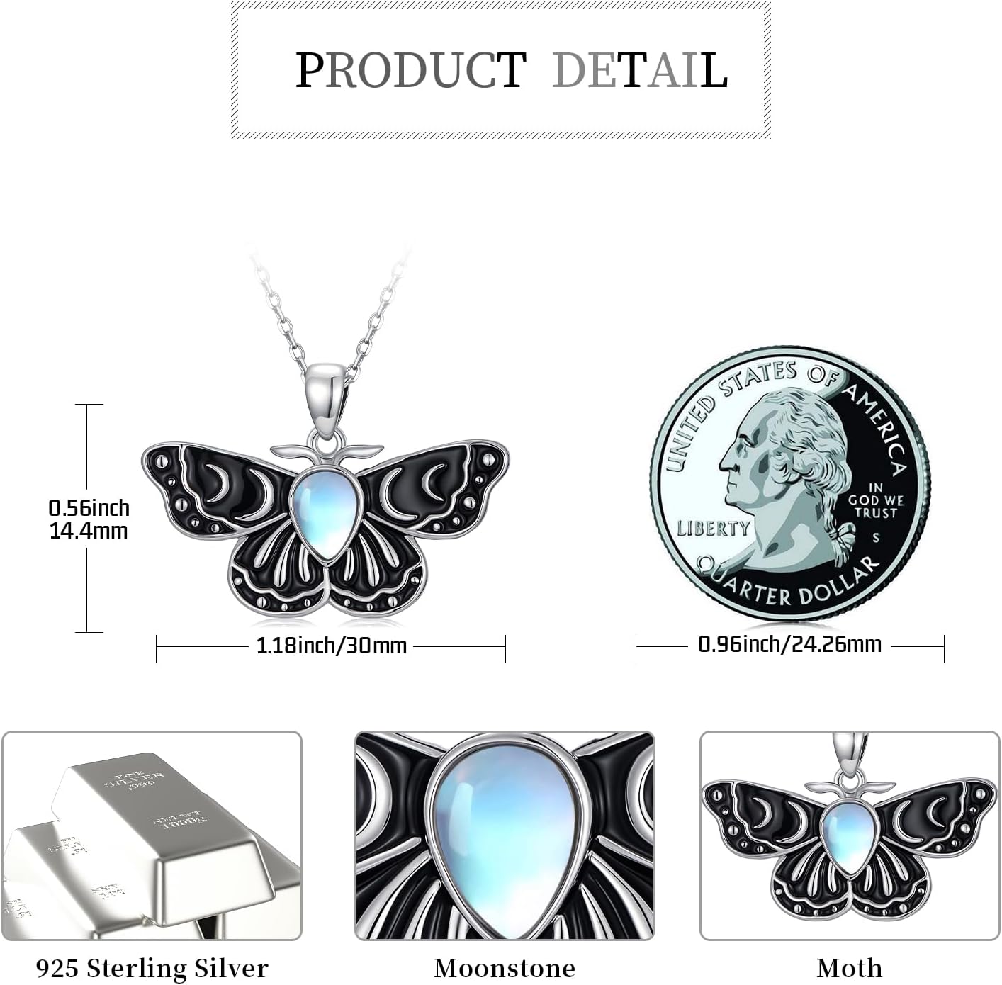 Sterling Silver Halloween Necklace Gothic Jewelry Gifts for Women Men - Image 4