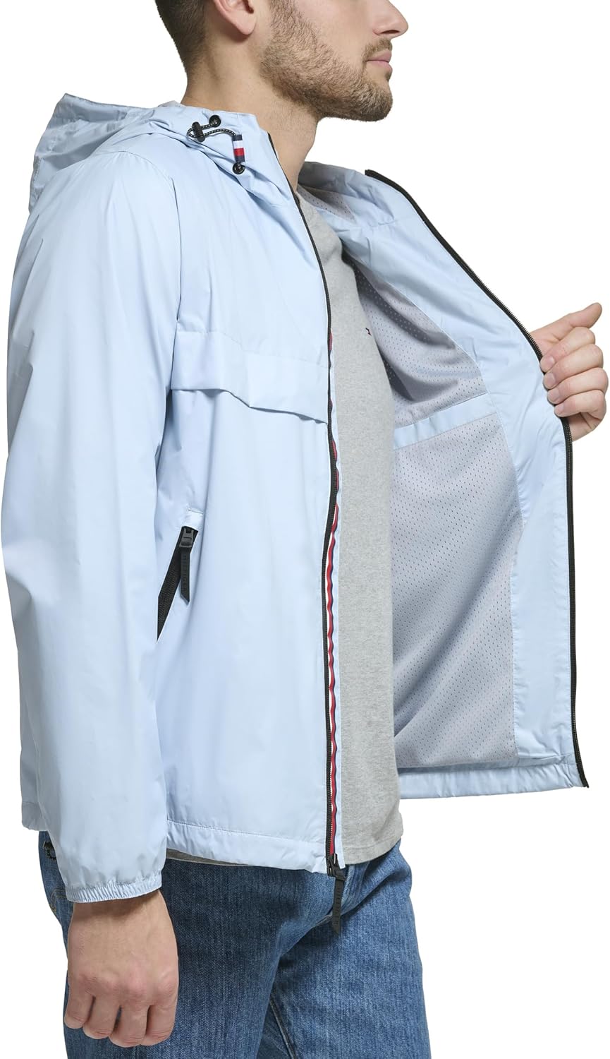 Tommy Hilfiger Men's Simple Hooded Rain Jacket