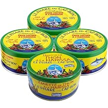 Le Phare du Cap Bon Tuna infused in Harissa paste - Authentic Harissa Berbere spice Sauce, Chili Pepper Paste & Seasoning, Spicy Red Pepper Condiment for Cooking and Sandwiches - Crushed Calabrian Chili Peppers condiment squeeze intubes 4 x Tuna in Harissa 160g