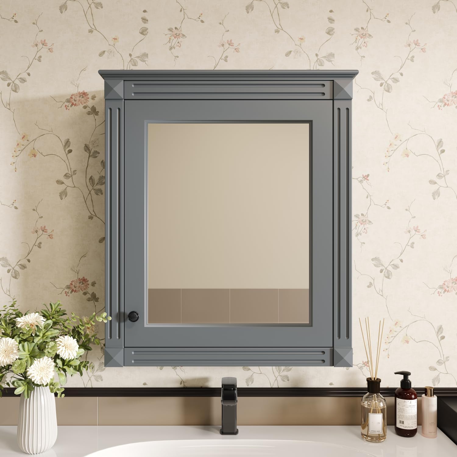 Geelife 24" x 27" Wall Mounted Bathroom Storage Cabinet with Mirror