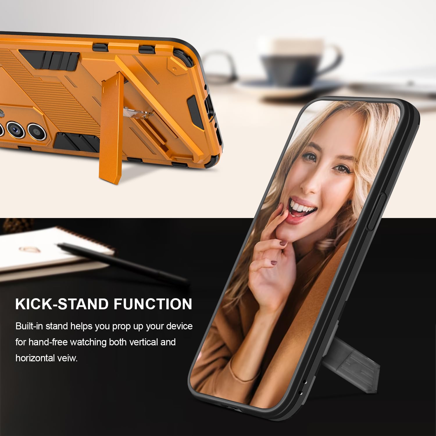 BEZ Handyhülle Für Xiaomi Redmi Note 13 Pro 4G – Robuste Hybrid-Hülle Mit Kickstand, Kratzfest & Stoßsicher In Dunkelgrün