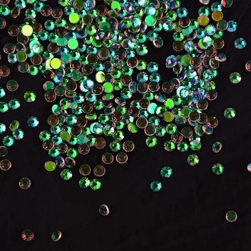 Miniatura 3 de Katfan 1440 diamantes de imitación de cristal con parte trasera plana gemas redondas piedras de diamantes de imitación iridiscentes para