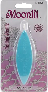 Handy Hands Moonlit Tatting Shuttle with Hook, Aqua Surf