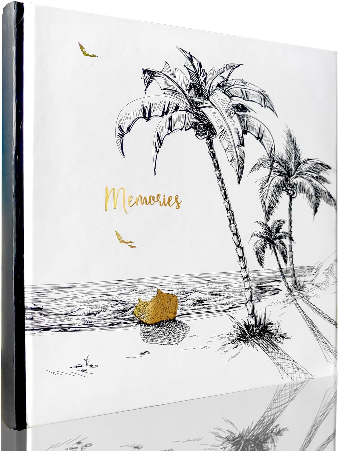 Holoary Photo Album 4x6 160 Photos Two Pictures Per Page, Memo Writing Area for Each Pocket, 160 Pockets 4”x6”, Printed Book Cover Travel Design Natural Beach Vacation Honeymoon Memories
