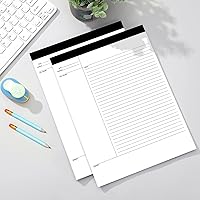 Vista 2 de Outus 4 paquetes de blocs de notas de tamaño legal de 8.5 x 11.75 pulgadas con 50 hojas/bloc, blocs de notas en blanco con renglones de tamaño legal