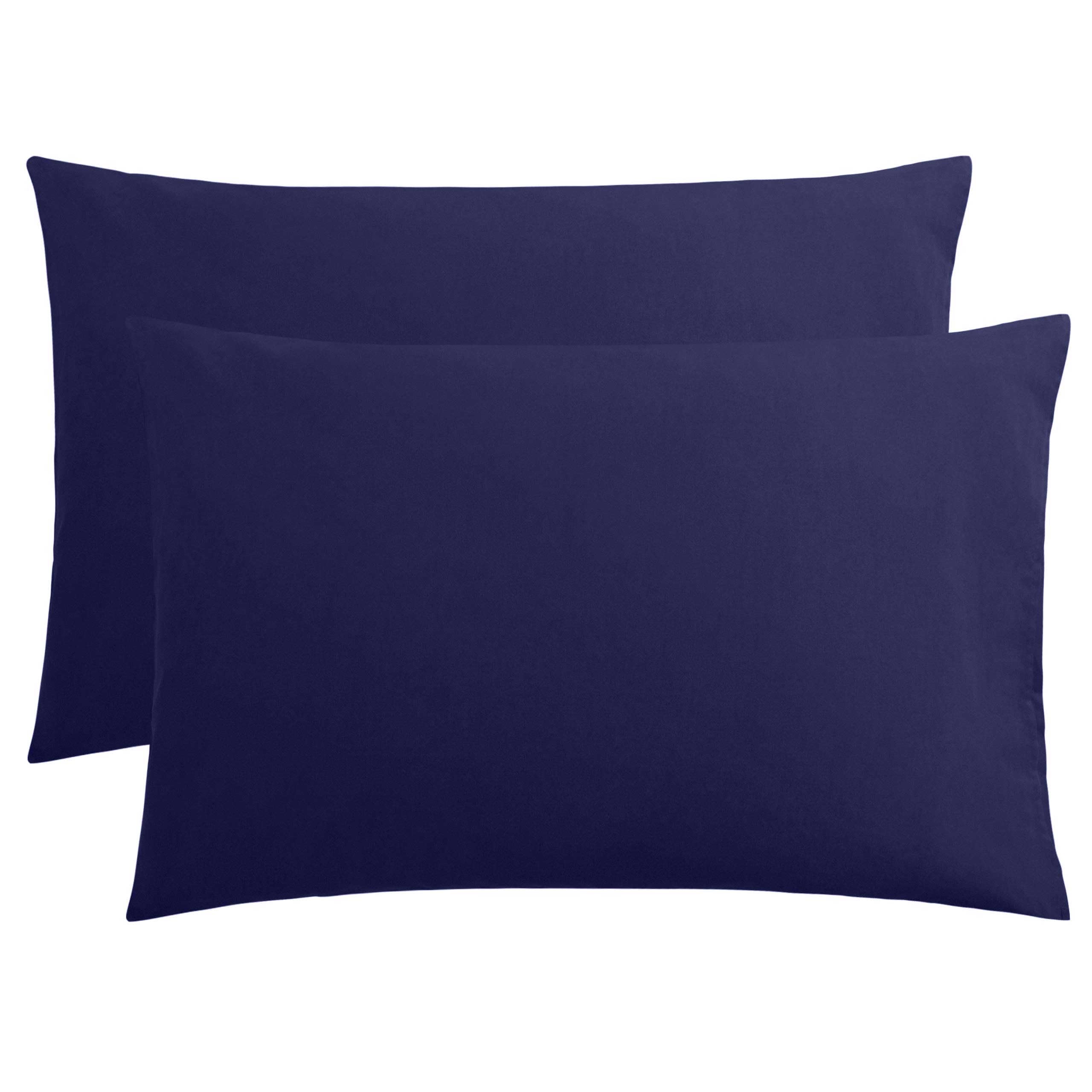 Polycotton Pillowcases 50x75cm Soft & Breathable Pillow Covers Wrinkle-Resistant, Easy Care Bedding, Standard Size Pillow Cases 2 Pack - Navy โ image 1