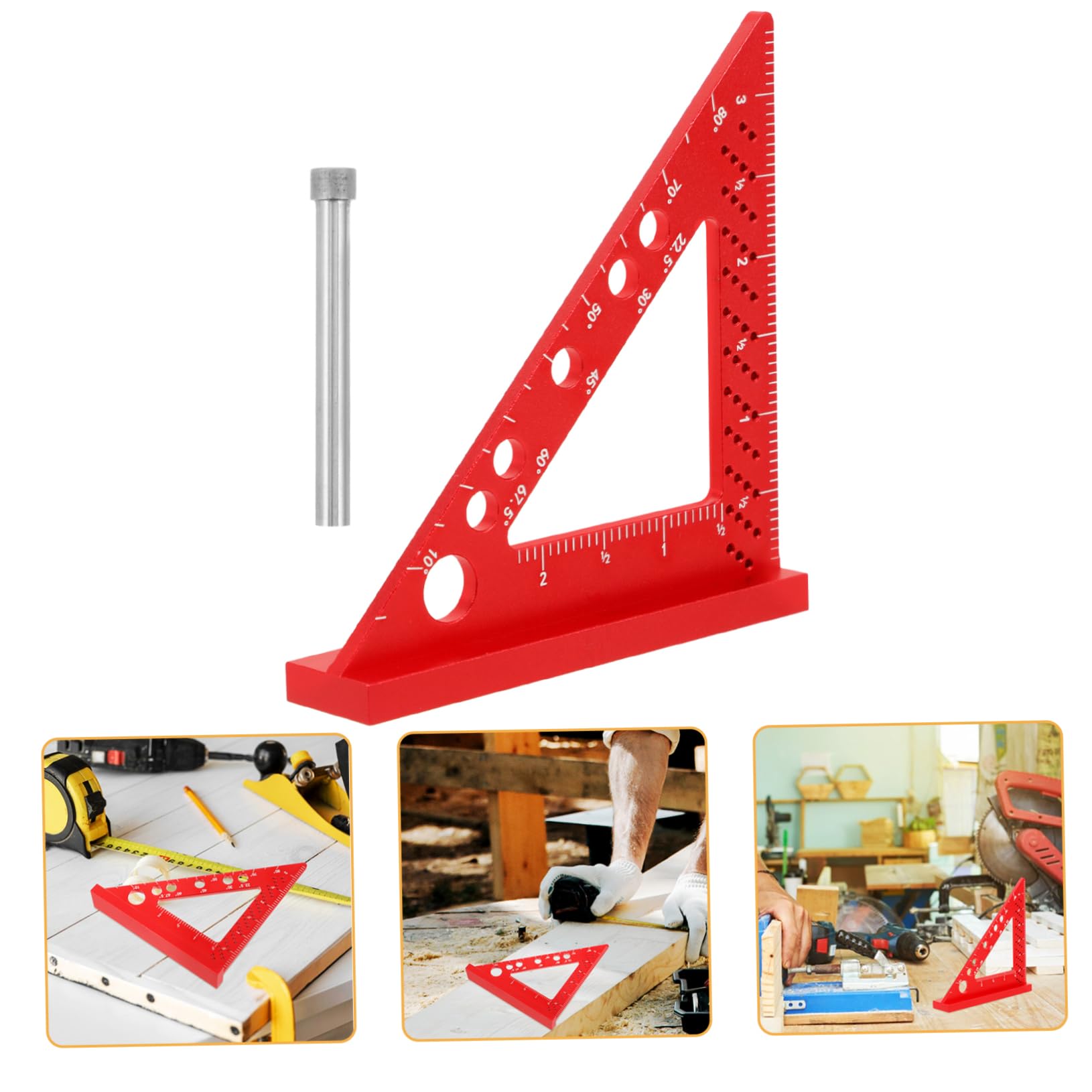 Housoutil 3 Pezzi Righello Quadrato Per Carpenteria Righello Di Misurazione Per La Lavorazione Del Legno Triangolare Da Disegno Di Misurazione In Strumento