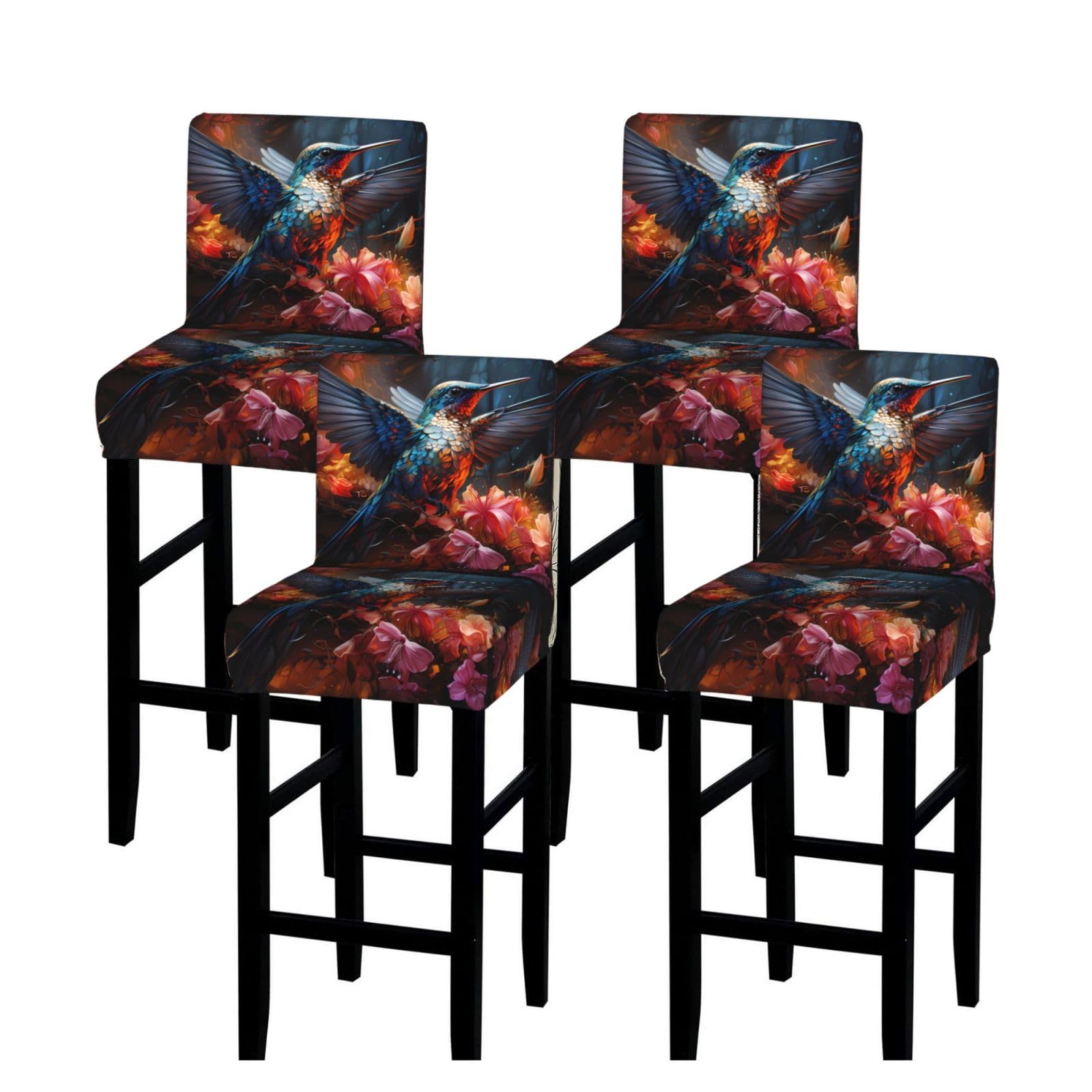 SXZVVBN Hummingbird Stretch Bar Stool Covers Dining Seat