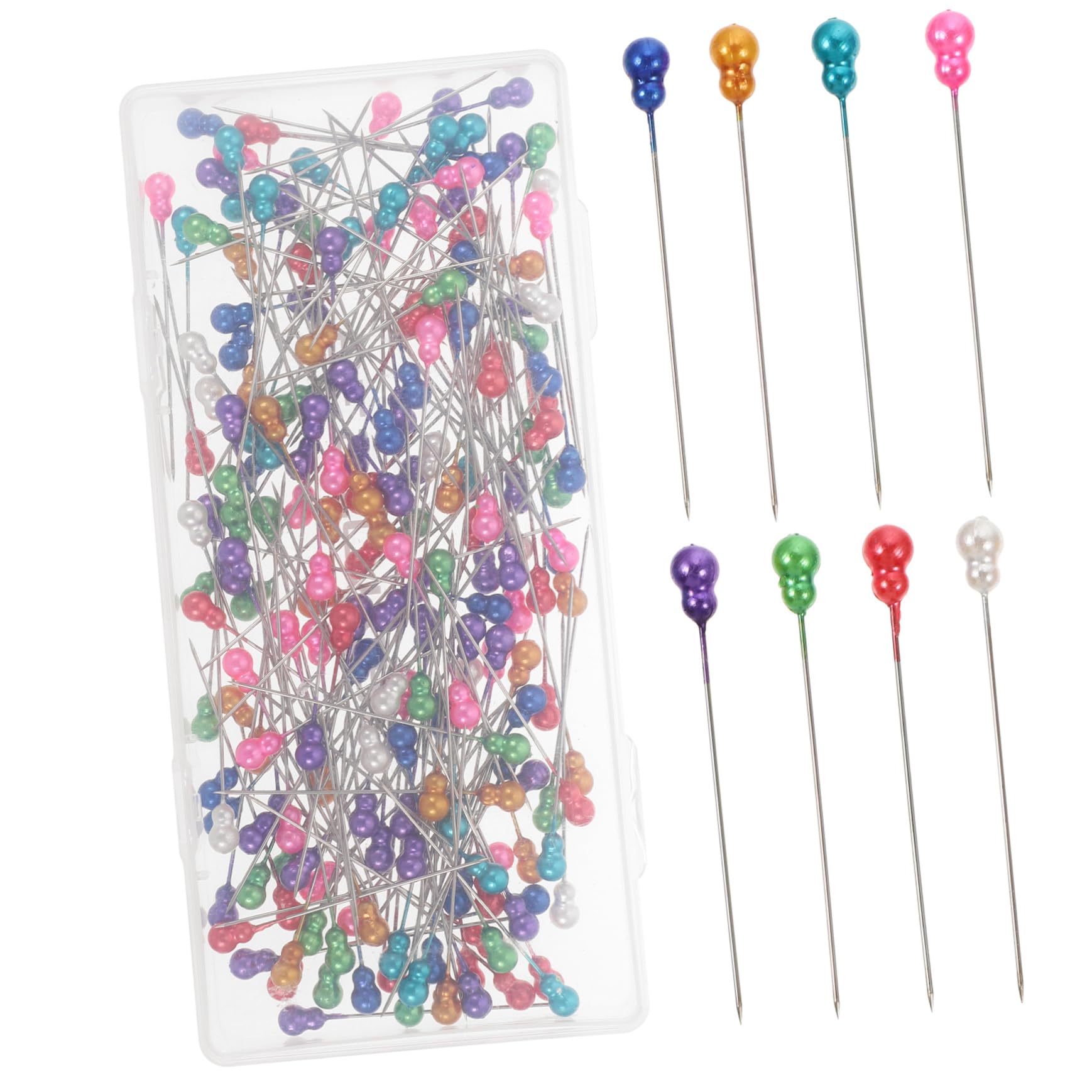 VILLCASE 200Pcs Pearl Head Pins for Sewing and Crafts Quilting Pins Storage Case for DIY Projects Bouquet Decoration and Fashion Accessories