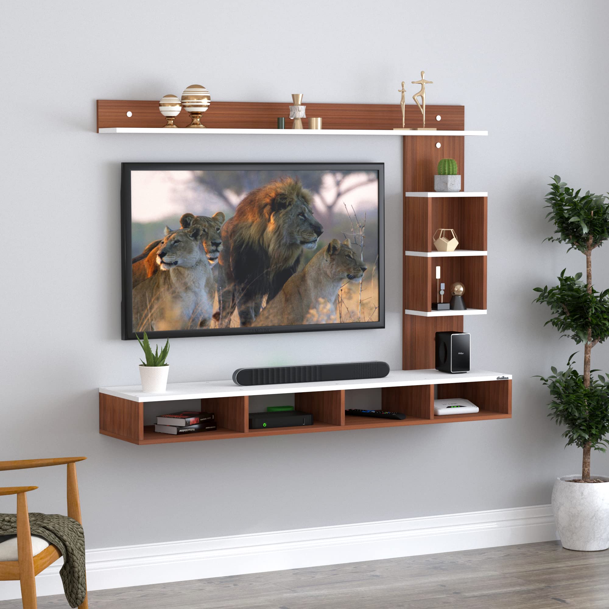 Anikaa Kelly Engineered Wood Wall Mount TV Unit/TV Stand/TV