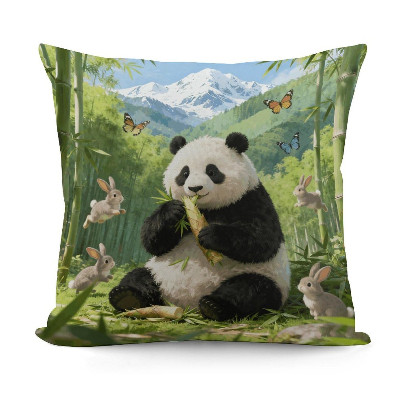 VstaDank Bamboo Sea Wonderland Pillow Covers Soft Plush Decorative Square Pillow Cover Modern Breathable Pillowcases Pillowcase with Invisible Zipper 18x18 Inches for Sofa Living Room