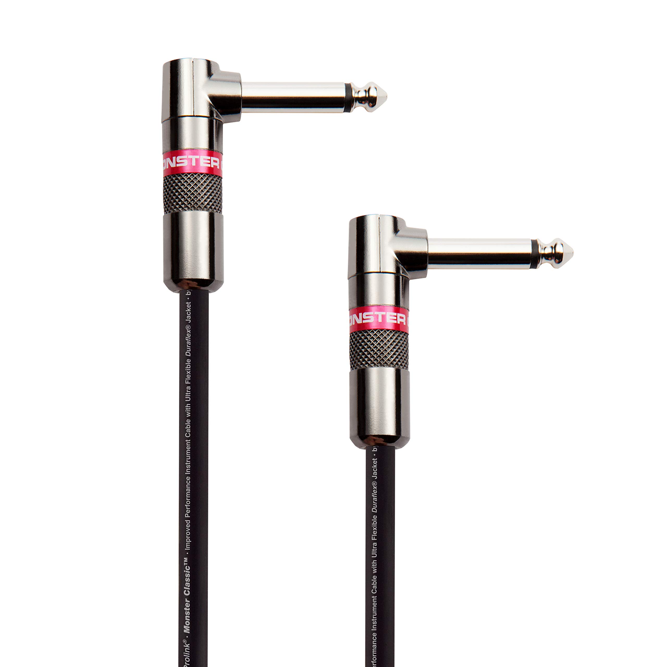 Monster Prolink Monster - Cable de instrumento clásico, 8 pulgadas, ángulo recto a ángulo recto