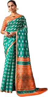 MAFAZ STORE Linen Digital Print Saree for Women with Zari Border, Soft Lightweight Chex Design Casual Saree with Unstitche... Price In India