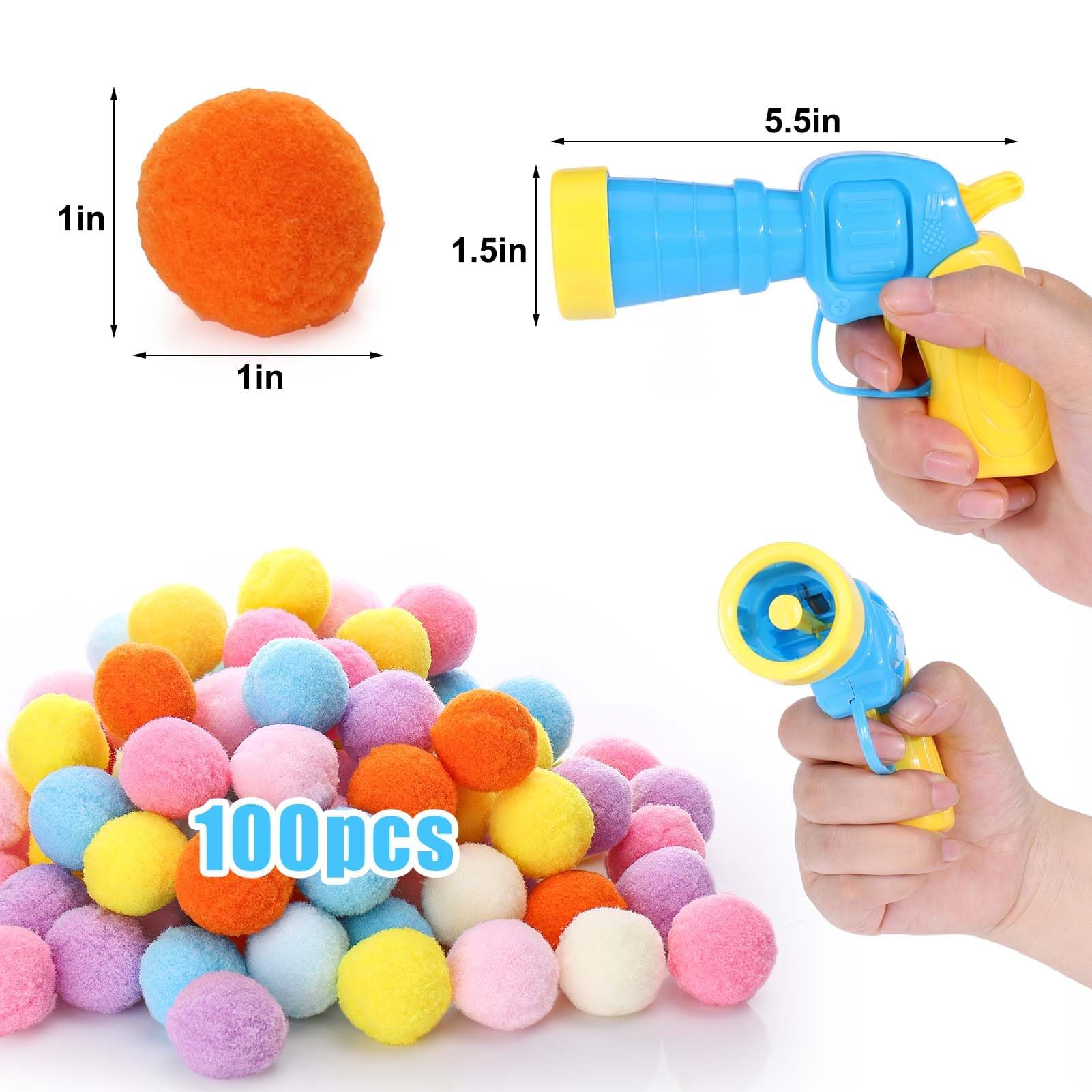 1 Piece Cat Ball Gun with 20pcs Soft Pom Balls,Toy Ball Launcher,Cat ball Toy Launcher,Plush Balls Shooting Gun for Cats,Pet Chasing Training Toys,for Indoor Pet Cats Exercise Training Chasing. 2