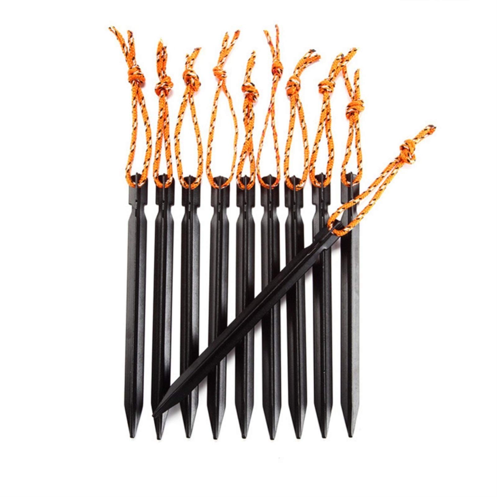 10 Pcs 18 cm Tente Extérieure Nail Piquet Corde Équipement De Camping Accessoires De Camping Piquet De Tente pour Jardinage Randonnée (Couleur : A) (Taille : A) (Noir, Or, Argent D)