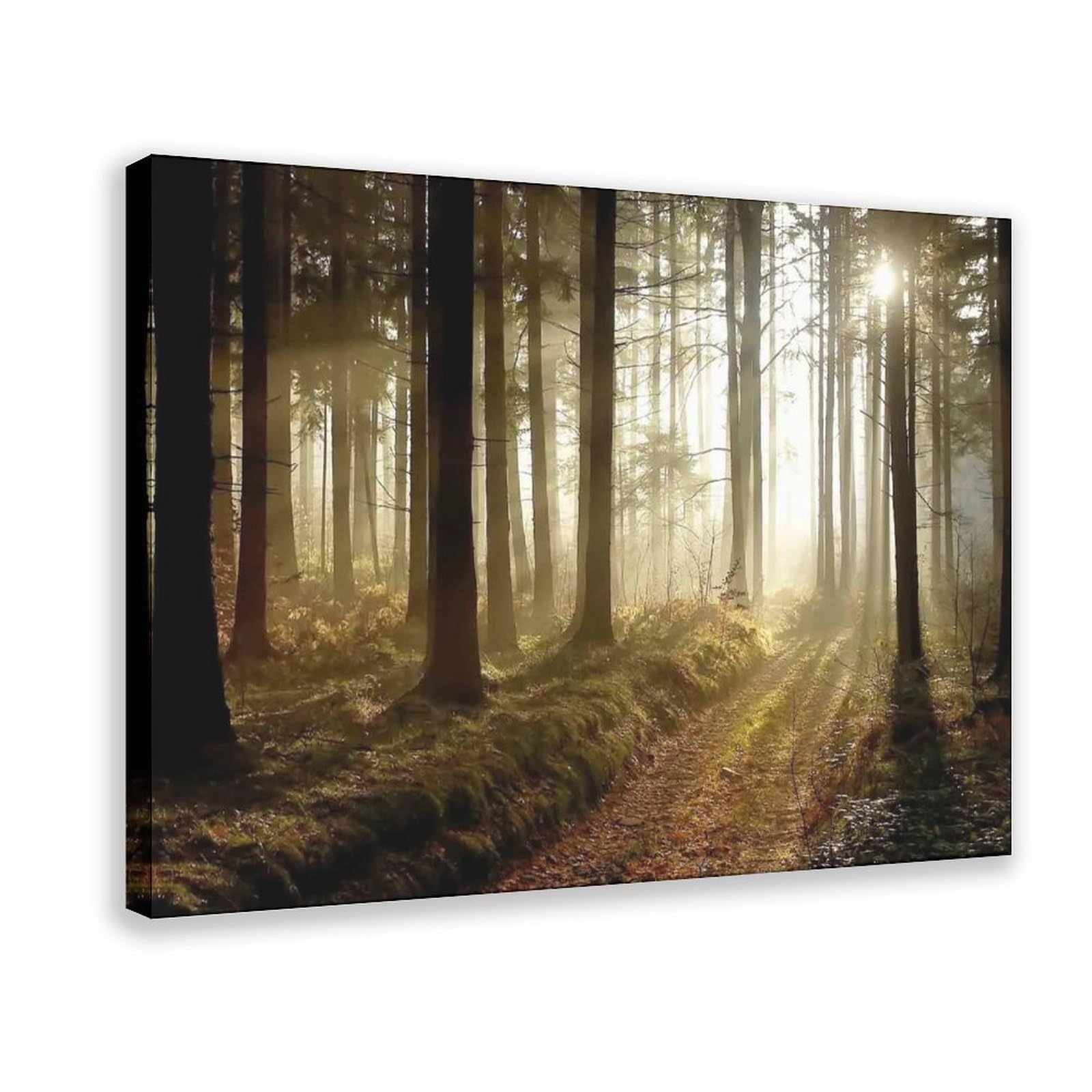 Bareronor Forest Landscape Poster Canvas Poster Wall Art Decor Print Picture Paintings for Living Room Bedroom Decoration 24" L X 36" W
