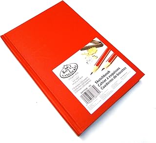 Real y Langnickel rojo A5 cuaderno de cartucho de papel para dibujar artista Sketch cuaderno 110gsm 220 páginas (14 x 21,6 cm)