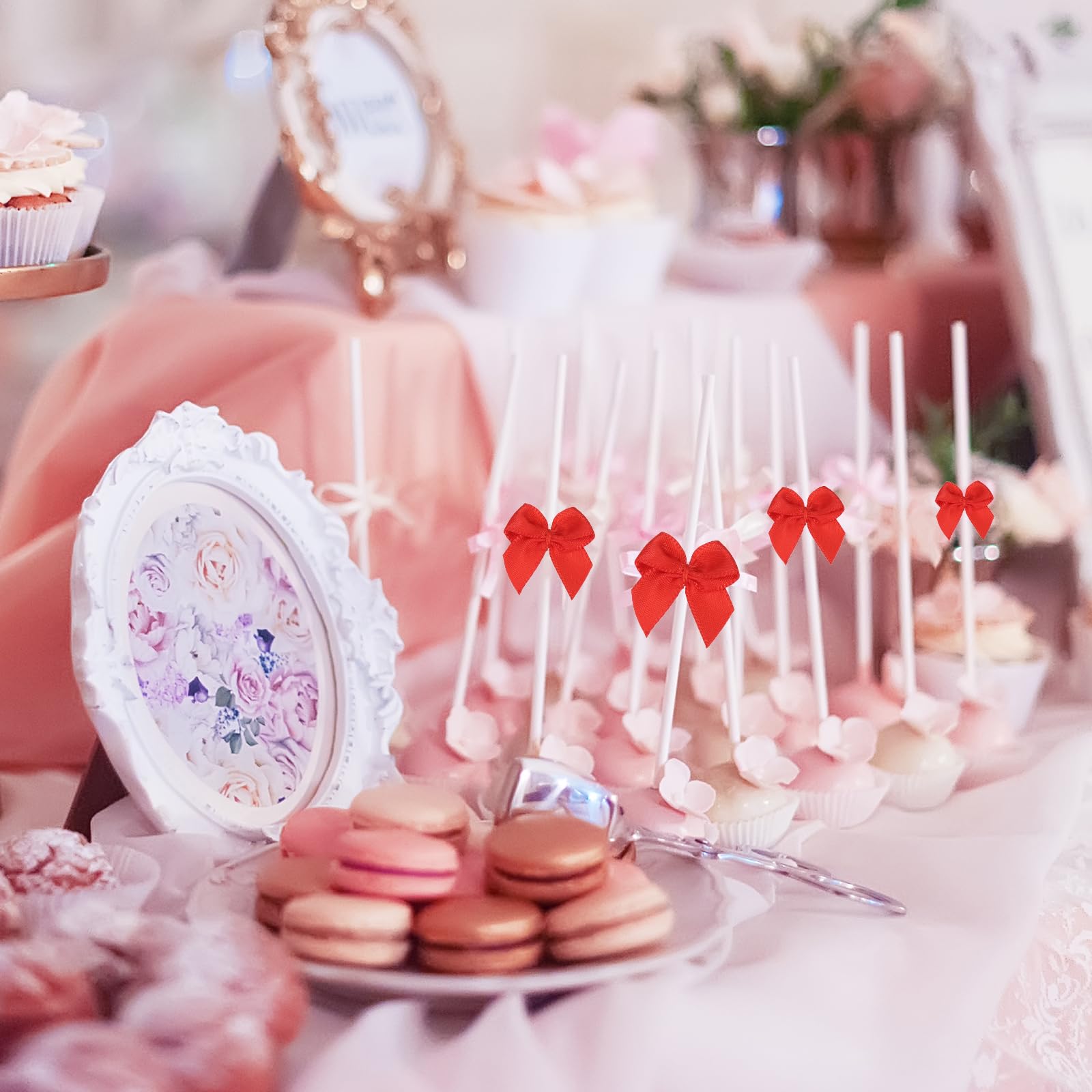 PATIKIL 2.54cm Mini Nœud en Ruban Satin Doré - Décoratif Bricolage DIY Artisanat Couture Mariage Fête Noël