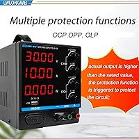 Vista 4 de Fuente de alimentación de CC variable, fuente de alimentación de banco de CC regulada de conmutación ajustable de 30 V 10 A con pantalla