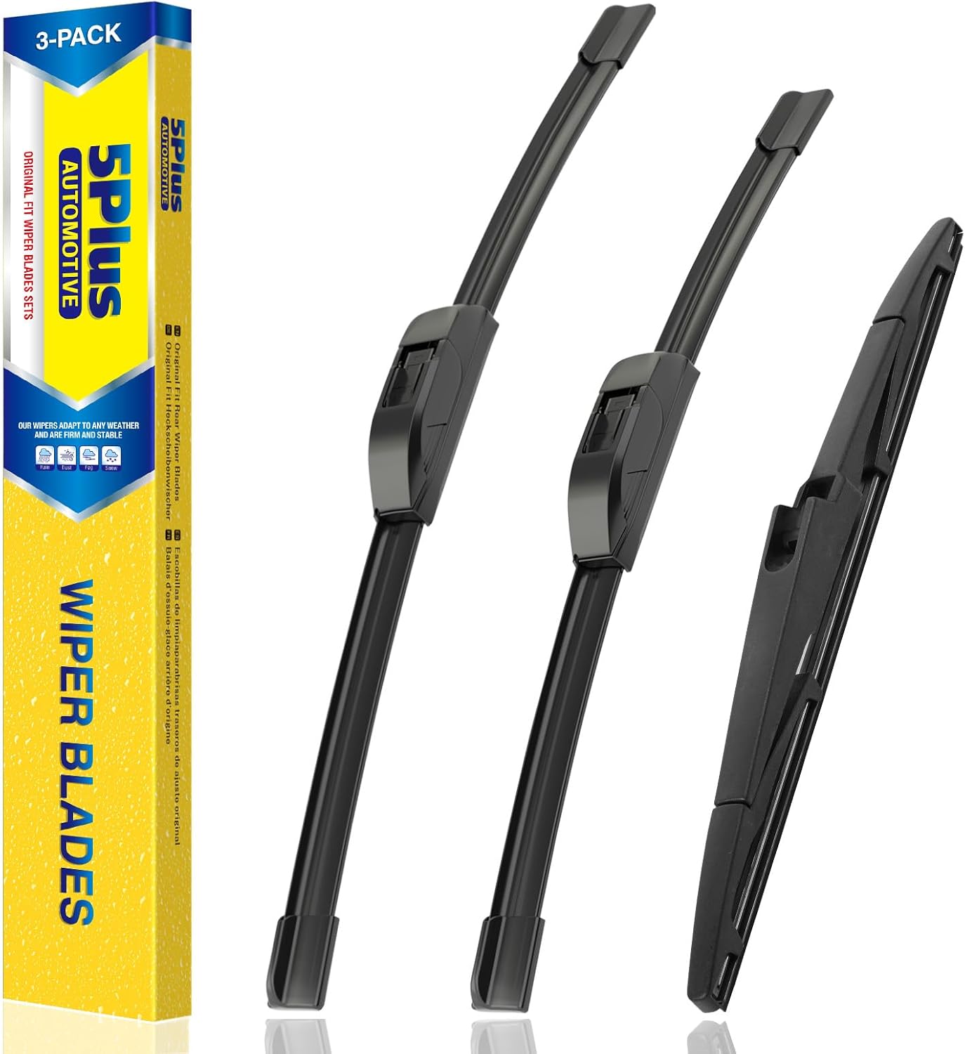 5 PLUS Windshield Wipers Replacement for Kia Telluride 2023-2020 / Kia Sedona 2021-2015 Premium All-Weather Front & Rear Wiper Blades 26"+18"+13"-OEM Original Factory Quality(Set of 3)