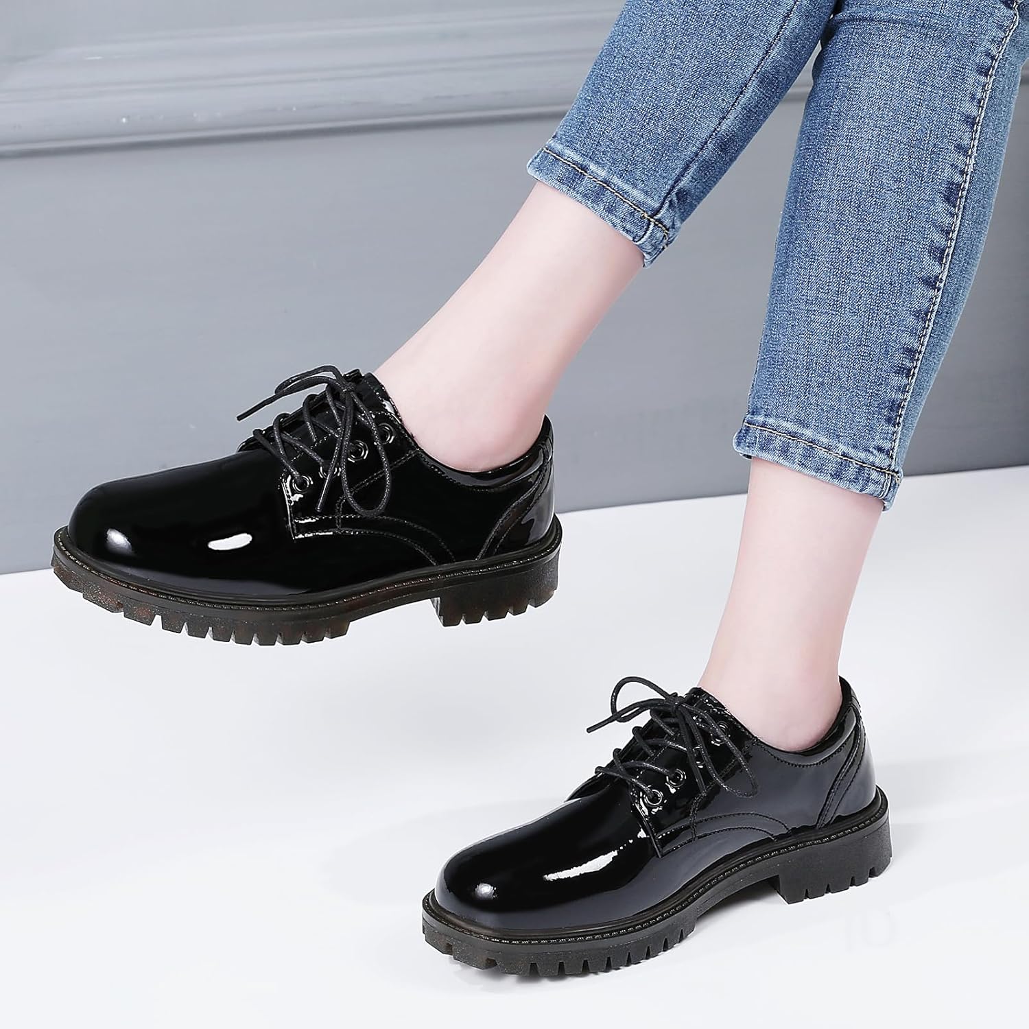XMM Oxford Shoes for Women Lace up Flats Women's Oxfords Saddle Non-Slip Work Office Comfortable Dress Business Casual Dressy Shoes - Image 7