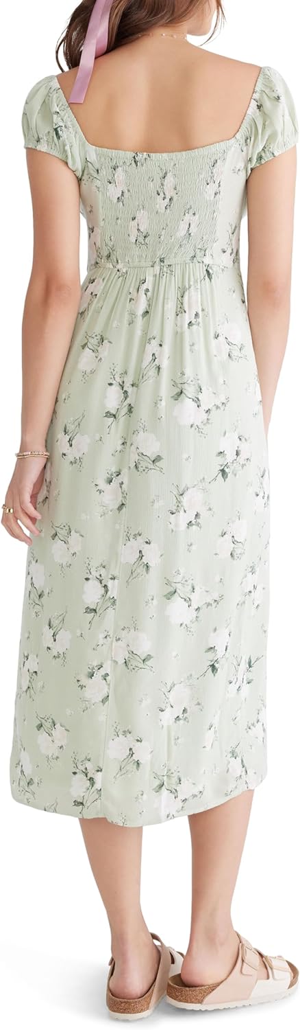 AEROPOSTALE Women's Floral Scoop-Neck Tie-Front Midi Dress - Image 4