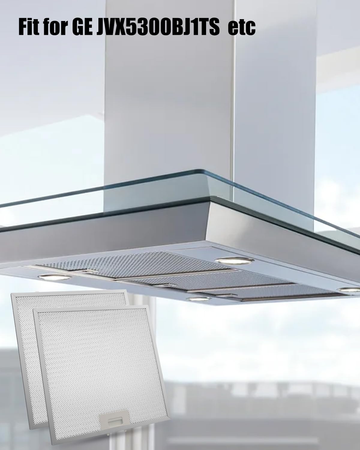 2 filtros de grasa para campana extractora WB02X27207 compatibles con GE Extractor Hood JVX5300BJ1TS JVX5300DJ1BB, filtros de aceite para campana extractora 4463981 AP6039217 PS11771771 EAP11771771