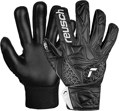 Reusch Attrakt Starter Solid Finger Support Junior Goalkeeper Gloves Size 6, Black