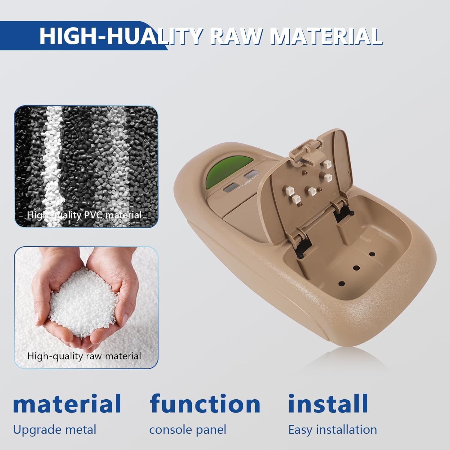 Overhead Console Assembly w/o Sunroof Compatible with Ford Super Duty F250 F350 F450 F550 Truck 2002-2004 Replaces 2C3Z25519A70AAB 2C3Z-25519A70-AAB Interior Ceiling Console Panel (Tan)