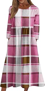 Christmas Dresses for Women 2025 Plaid Shirt Dress with Pockets Cute Xmas Tree Dress Holiday Festival Outfits