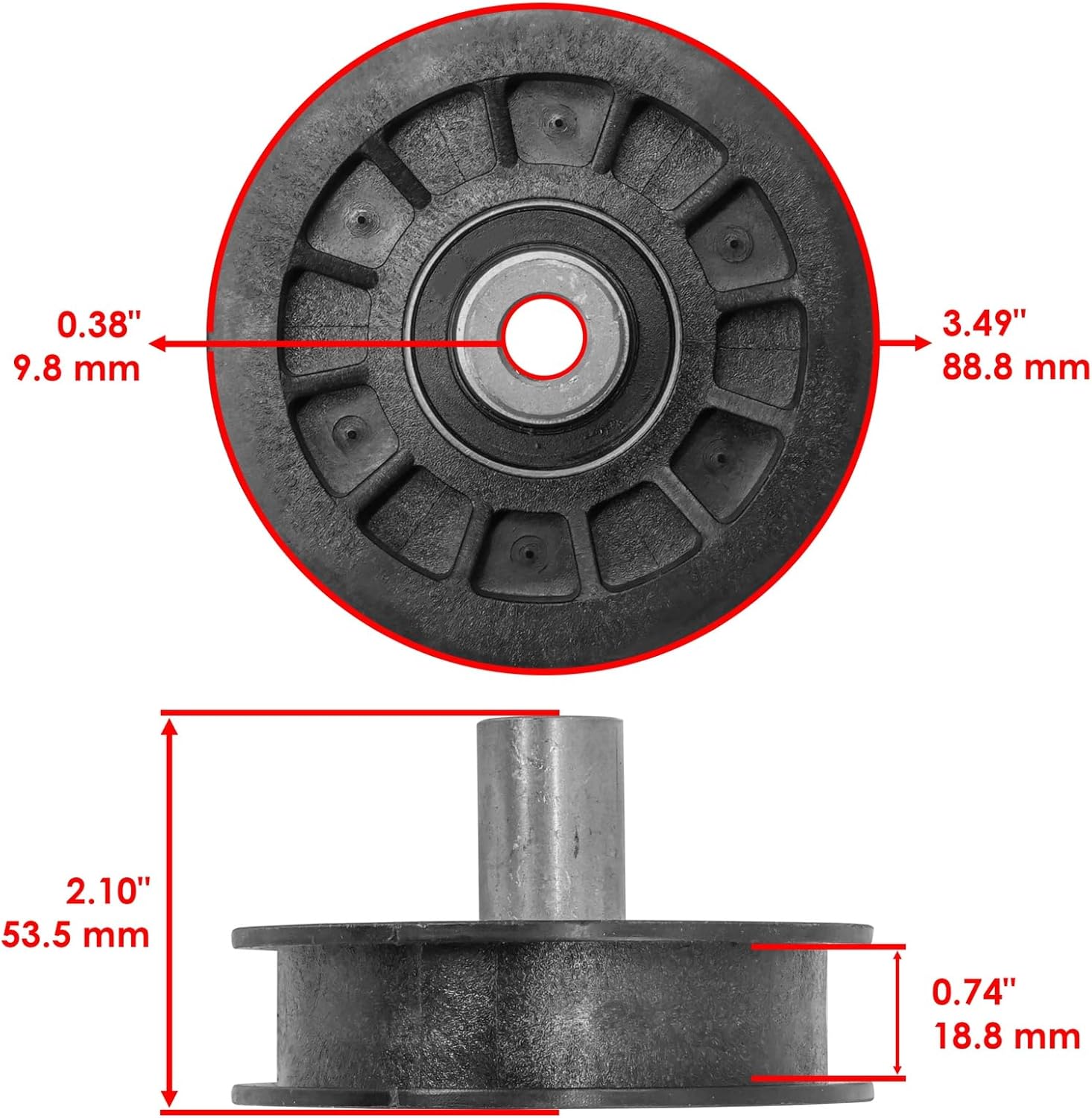 Idler Pulley for 532179114 179114 280-934 280934, Replacement for Husqvarna Craftsman Ayp OEM