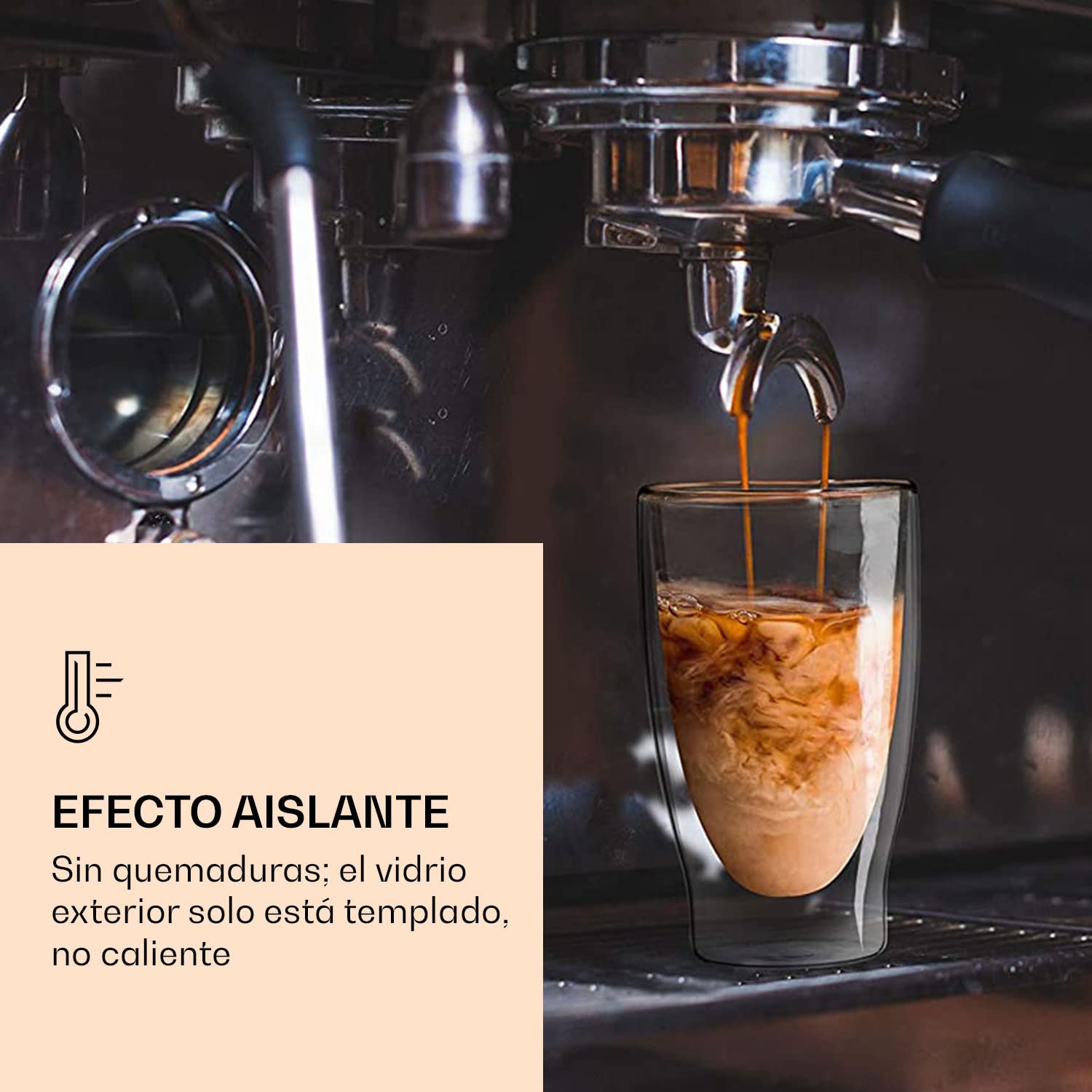 DUOS® Tazas de Café Doble Pared (2x 310ml) - Vasos de Cristal para Té y Café