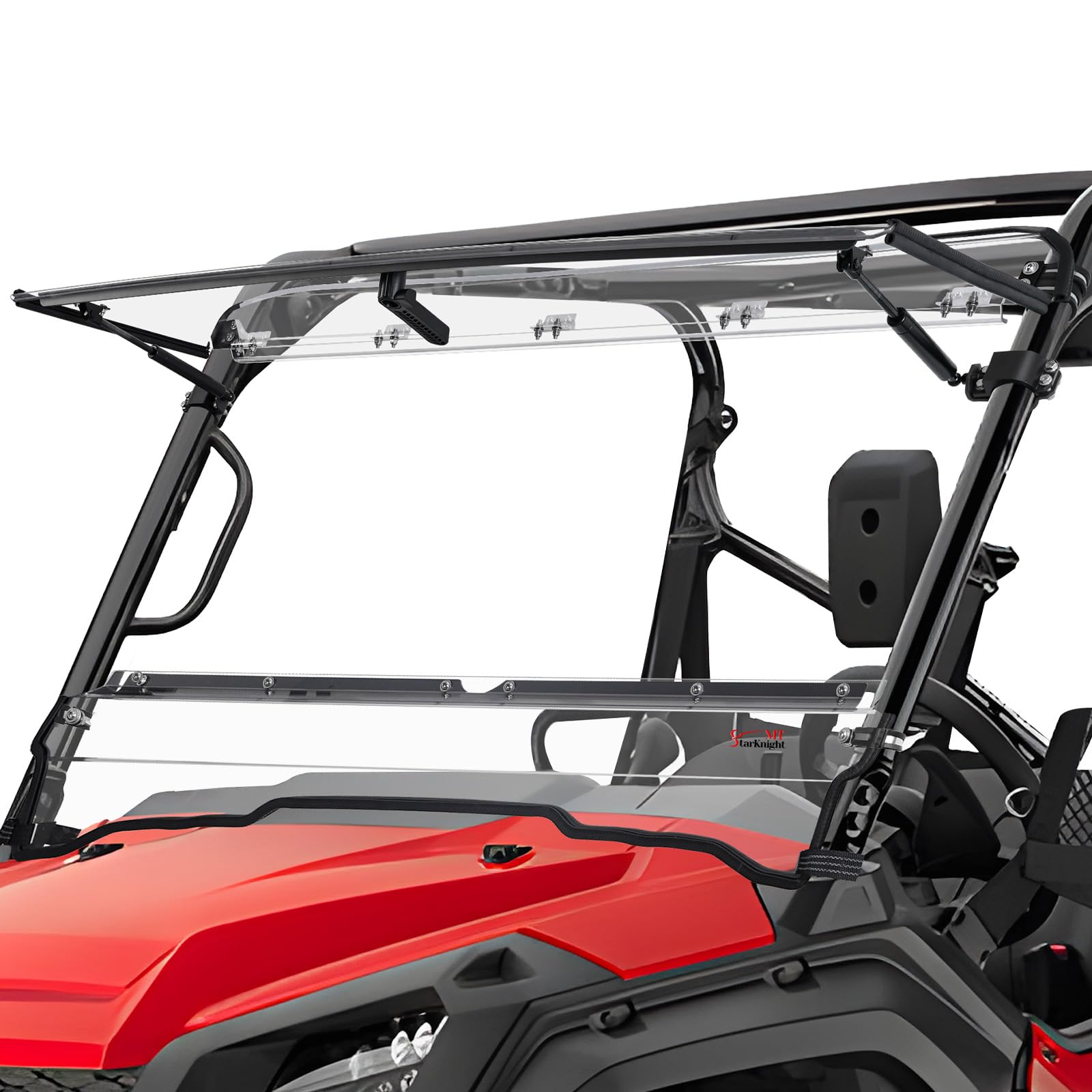Photo 1 of StarknightMT Flip Windshield Compatible with 2016+ Pioneer 1000 1000-5 1000-6, Windproof Full Windows Scratch Resistant Clear Fold Windshield