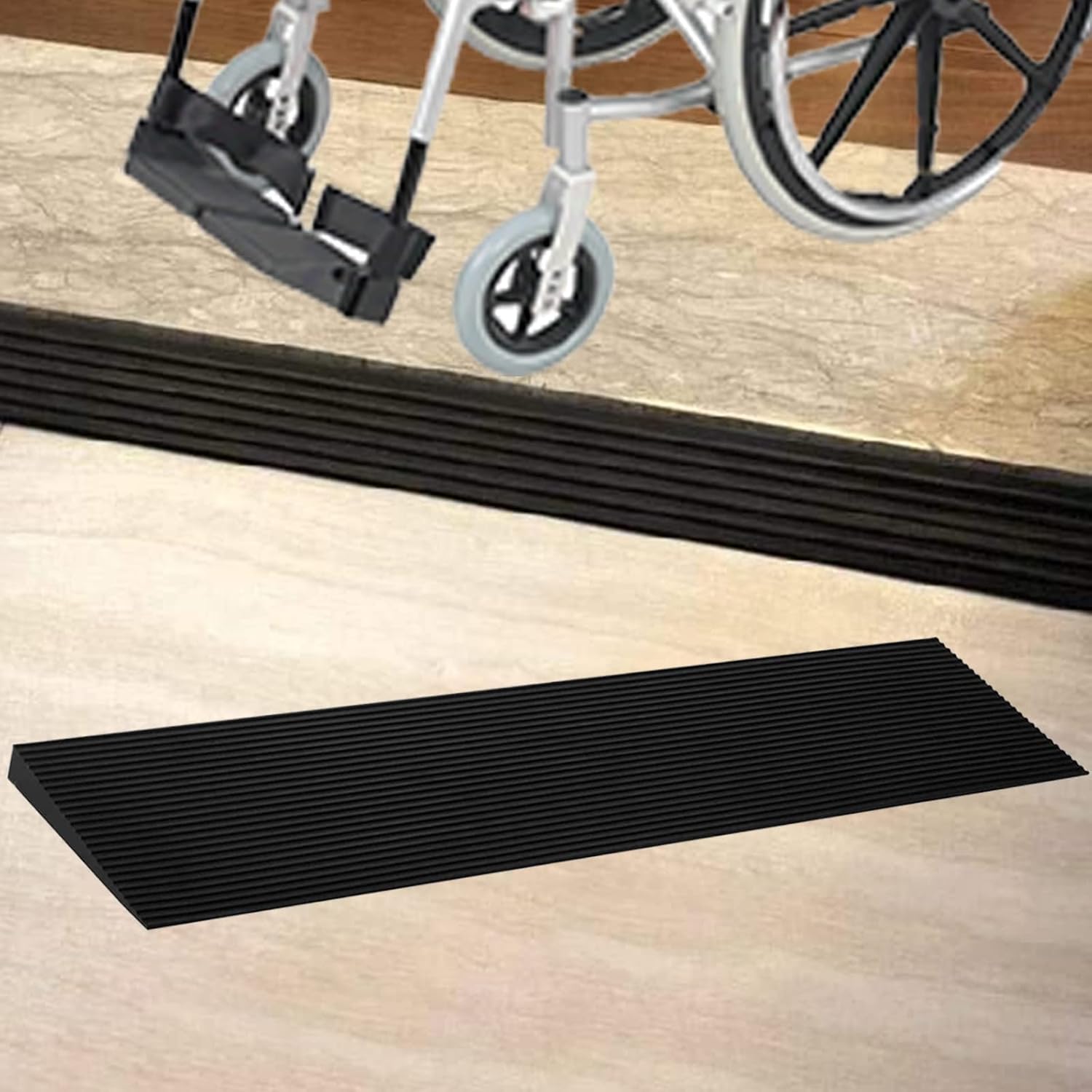 SAIAODI Rollstuhlrampe Türschwelle, Rise-schwellenrampe, Türrampen für Rollstühle, 35,4\