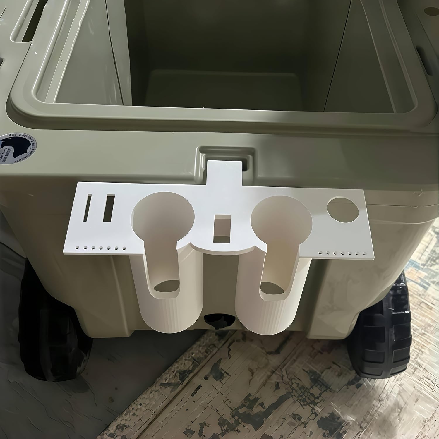 Fishing Rod Holder and Tackle Organizer for YETI Tundra Coolers, Dual Rod Storage