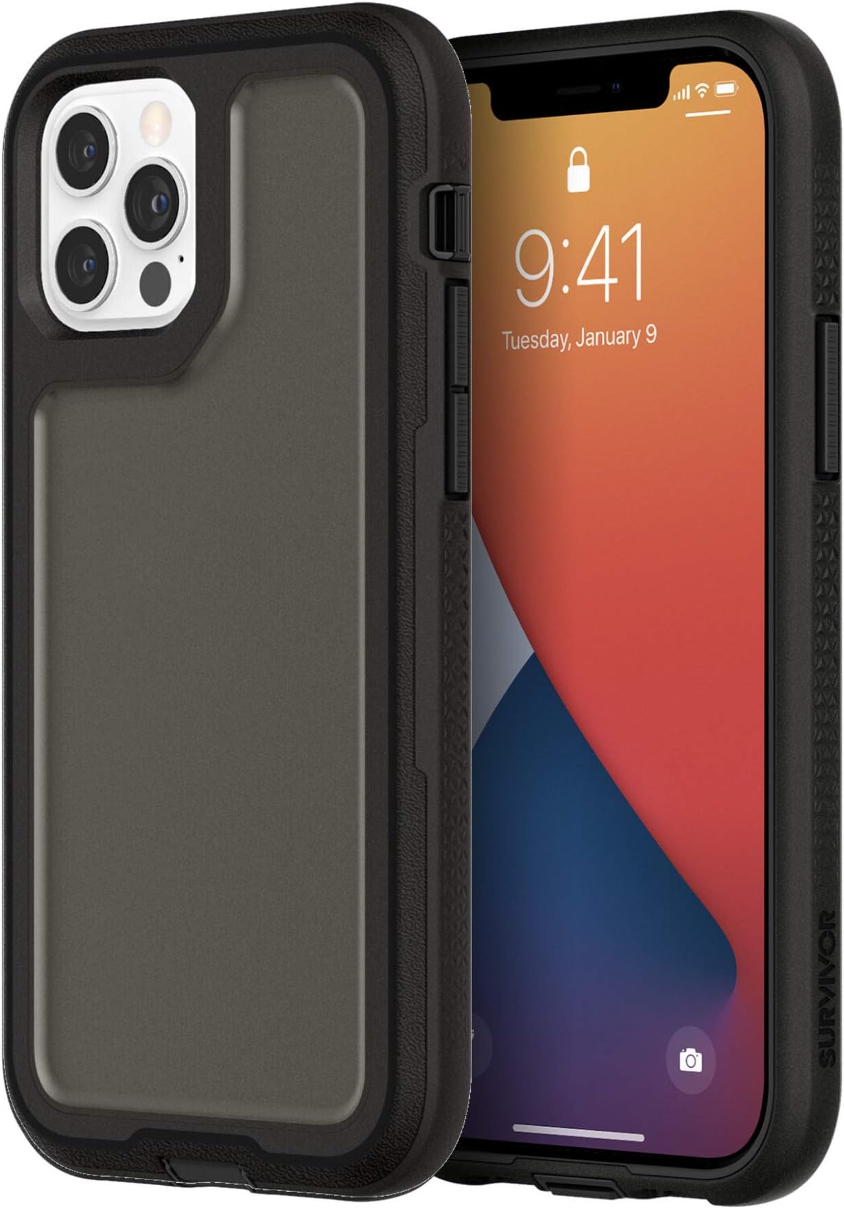 Griffin Survivor Extreme GIP-060-BLK Protective Case for iPhone 12 & 12 Pro - Black (Screen Protection Not Included) - 6.1 inches