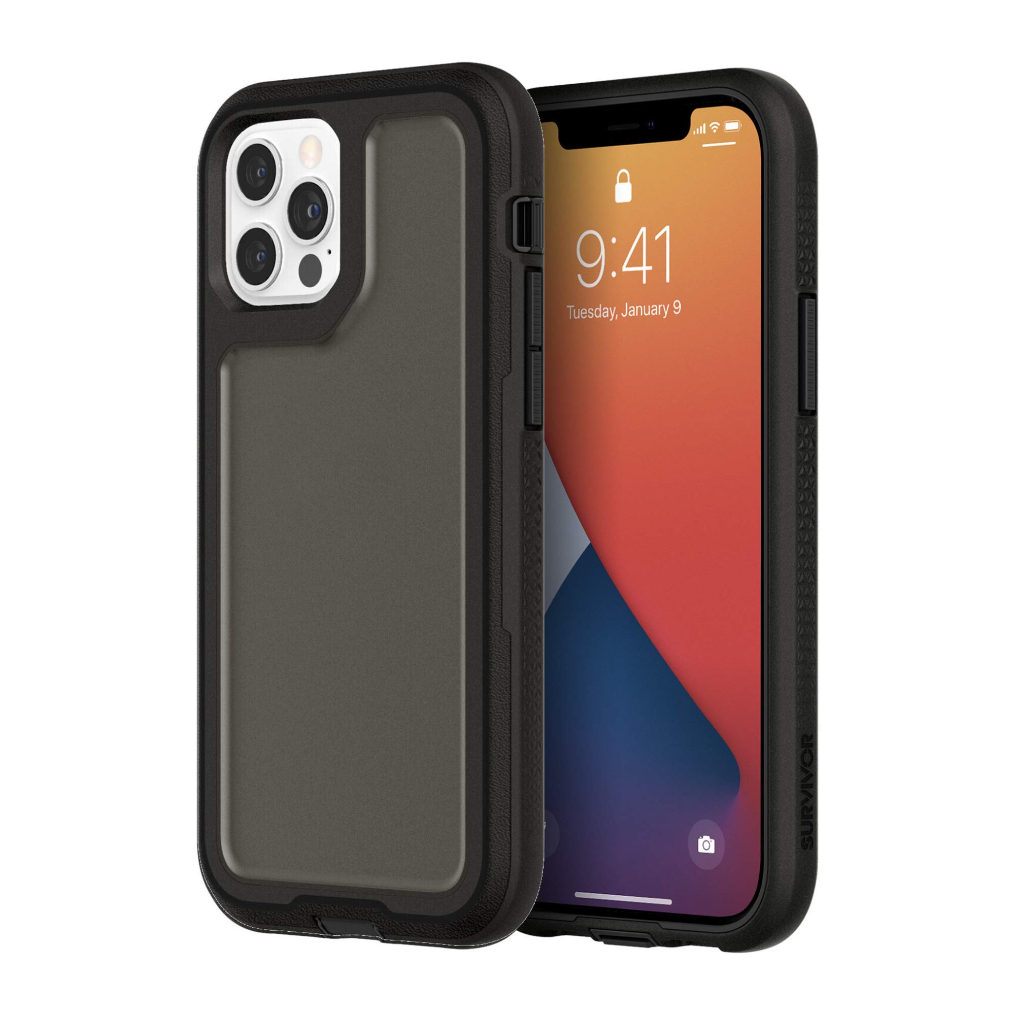 Griffin Survivor Extreme GIP-060-BLK Protective Case for iPhone 12 & 12 Pro - Black (Screen Protection Not Included) - 6.1 inches