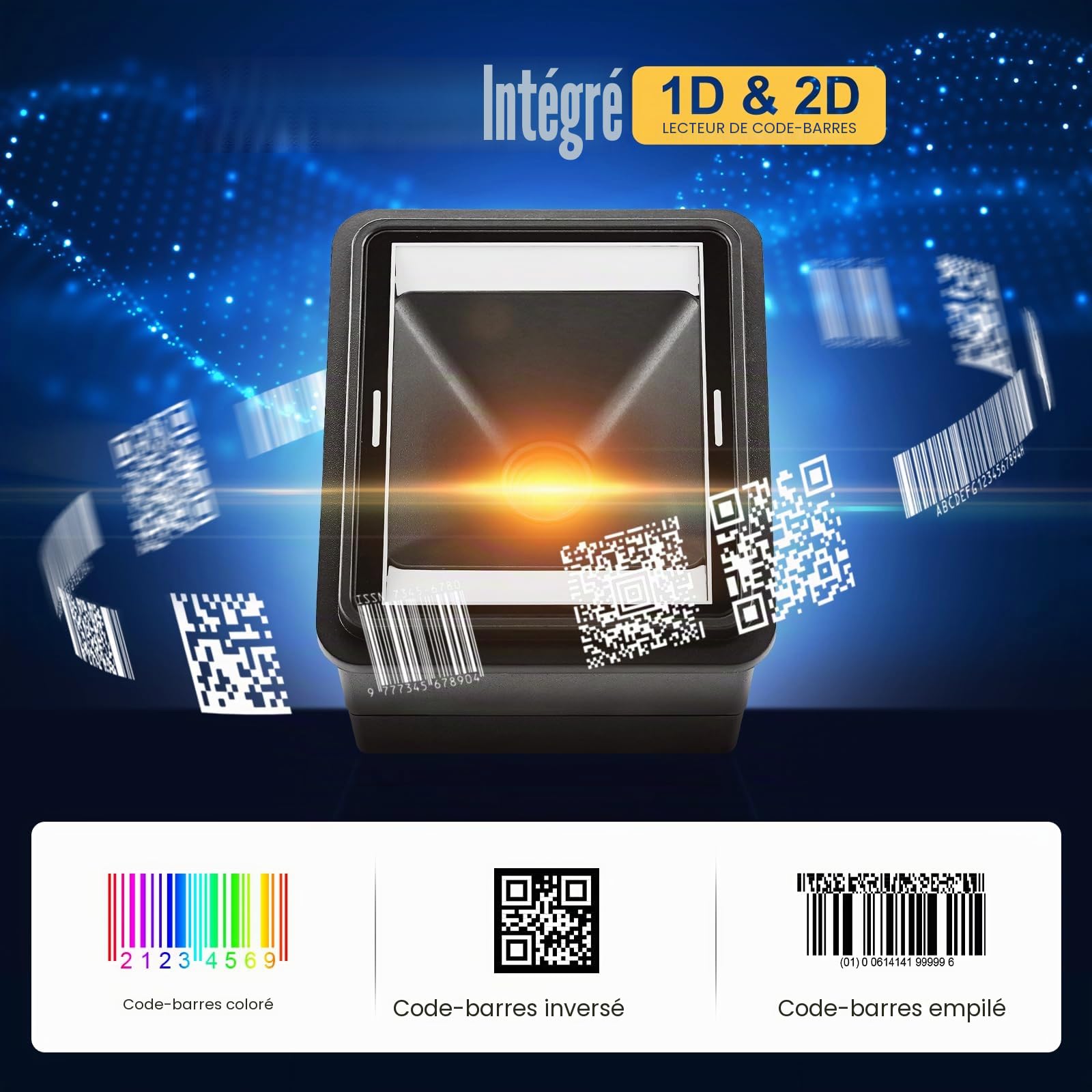 NETUM NT-EM61 Module Scanner Code-Barres Intégré, Lecteur QR Code 1D/2D, Montage Fixe Industriel, Compatible USB HID & USB COM