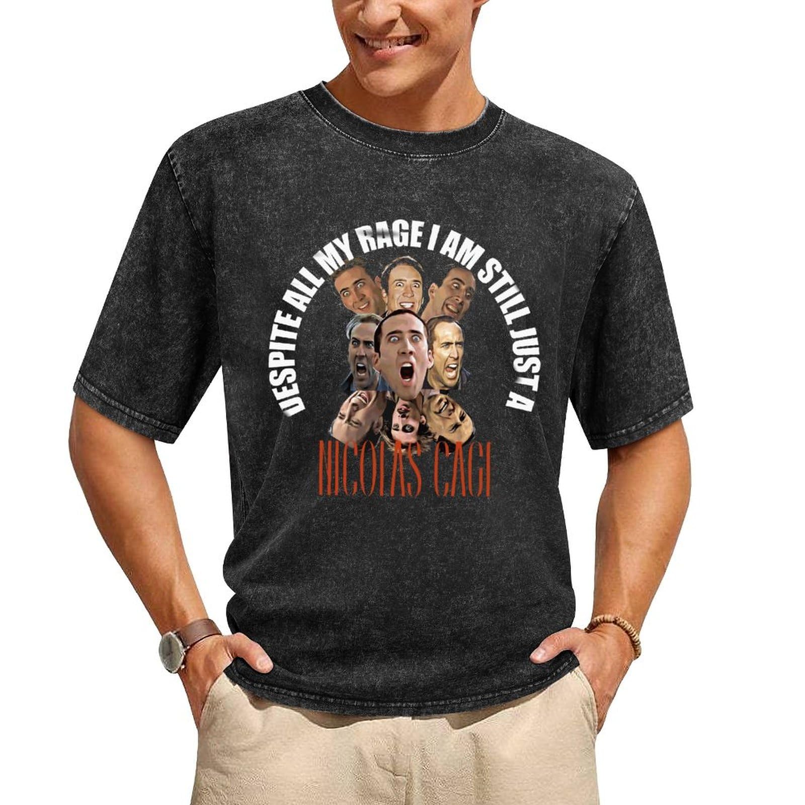 Amazon.co.jp: Tシャツ 半袖 ニコラス・ケイジ Nicolas Cage レトロ T
