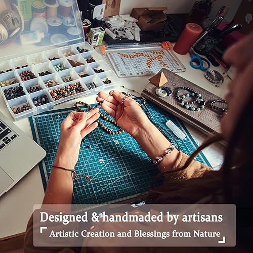 Miniatura 5 de AuRiver Pulsera de triple protección hematita de ojo de tigre de obsidiana negra natural de 0315in pulsera de cristal curativa para hombres y