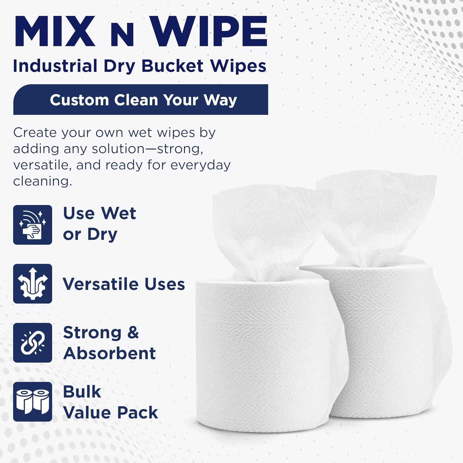 Fresh Towel Mix-N-Wipe Dry Wipes Refill, 2-Pack (220 Sheets) – Make Your Own Wet Wipes – 6" x 9" Sheets – Bulk Paper Towels