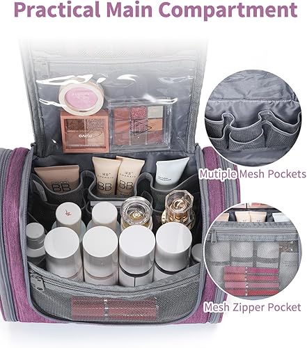 Miniatura 3 de Narwey Neceser de viaje colgante, organizador de maquillaje cosmético para mujeres y hombres, C-Spring Verde
