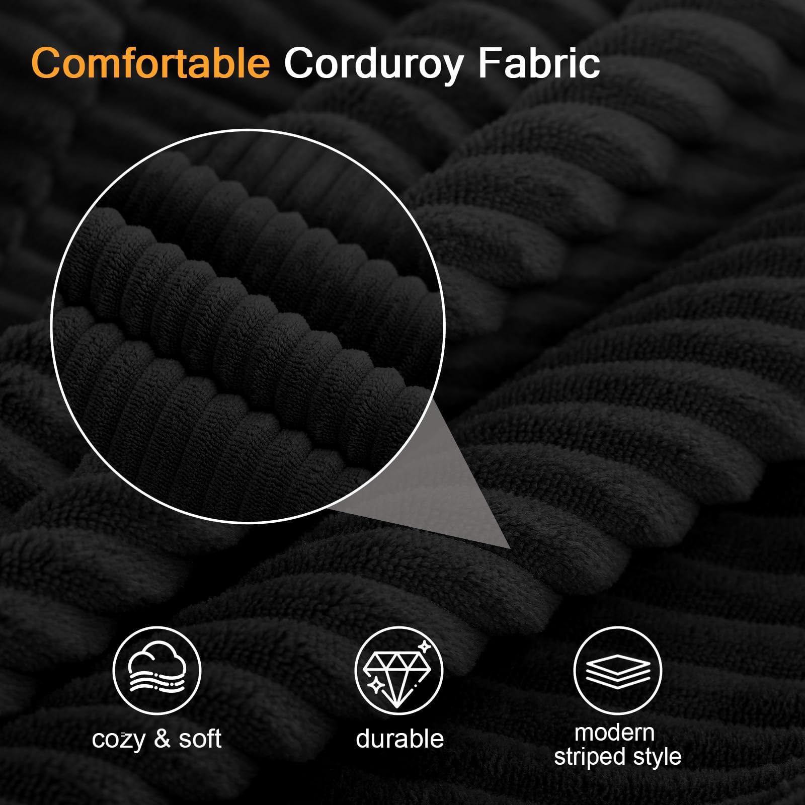 MeMoreCool 59" Boneless Couch Bed, Loveseat Futon Sofa, Small Space, Black | 59 in loveseat, opens to a 59 x 71 in bed - 9 in shorter than a queen; corduroy cover, 700 lb