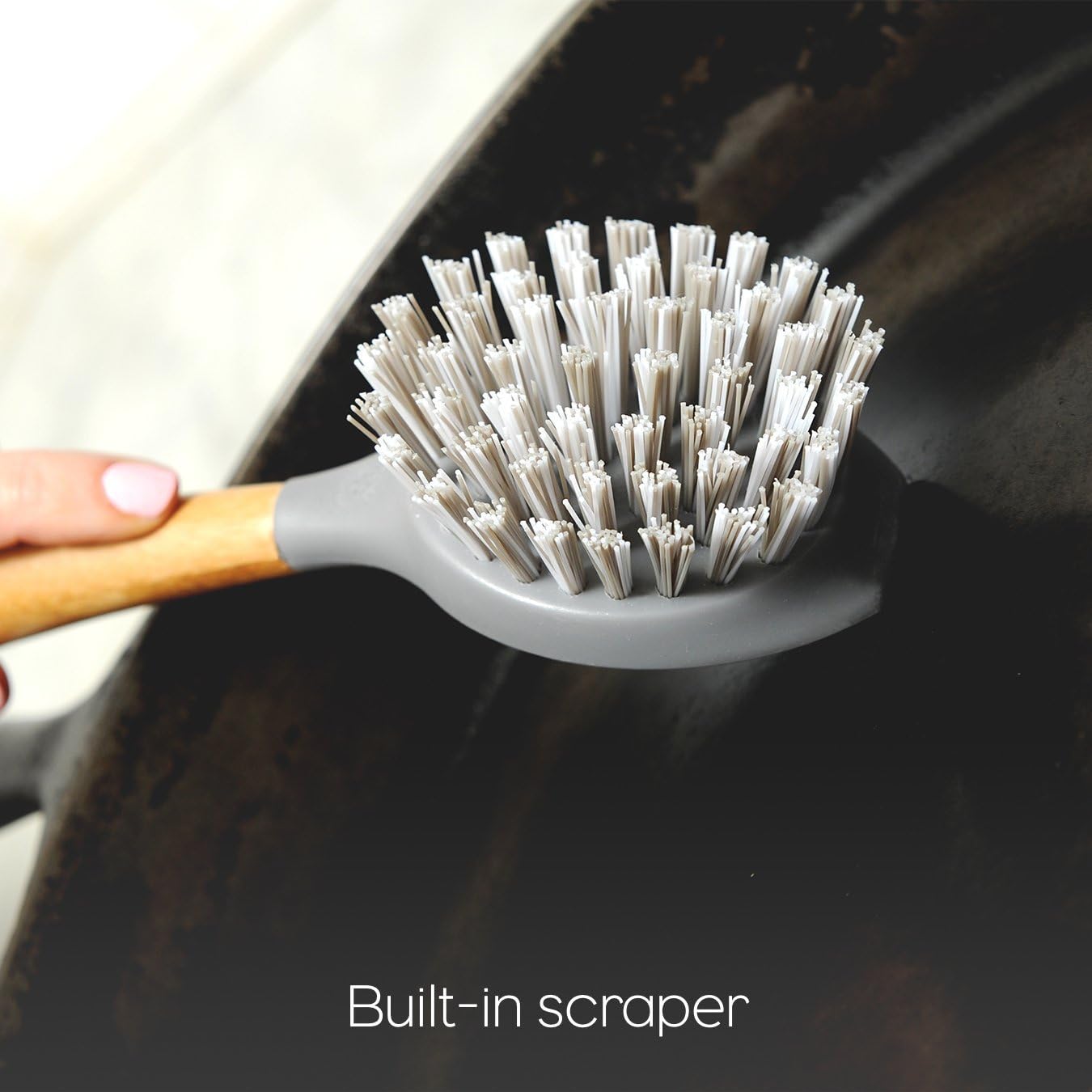 Full Circle Dish Brush Set - Be Good Dish Brush and Tenacious C Cast Iron Scrubber Brush