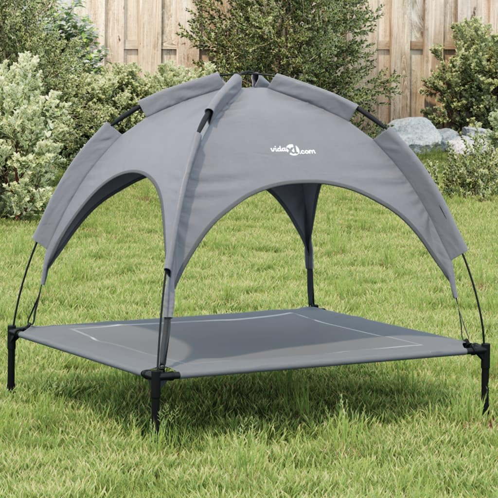 Lit pour Chien avec auvent Anthracite Tissu Oxford et Acier Articles pour Animaux de Compagnie Anthracite,172598