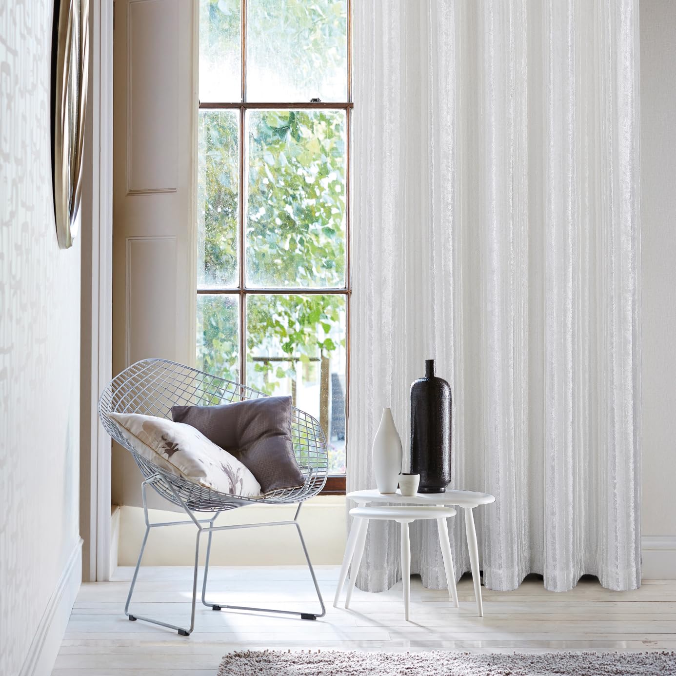 Always4u Cortina 100% Ocultante,Cortinas de terciopelo de rayas largas, doble cortinas, aislamiento térmico con ojales, cortina para sala de estar, dormitorio, cocina, elegante, 140 x 245 cm, juego de