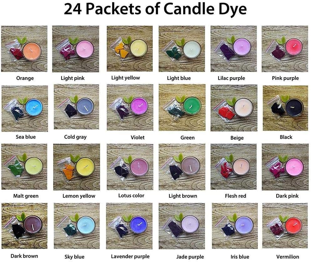 Candle Dye, Soy Candle Wax Dye Chips for Candle Making,Vivid Candle Colour Dye Soy Wax,Candle Dye for Candle Making, Wax Colour Dye for Candle, Soy Wax Dyes, (24 Colors)